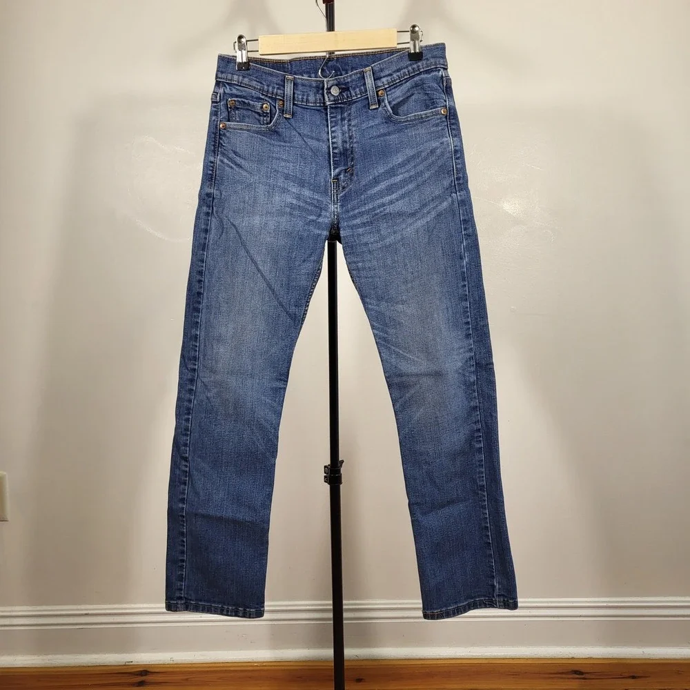 Levis 513 Slim Straight Jeans Mens 30x30 Blue Denim Pants Medium Wash